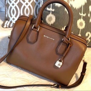 MK Mercer brown leather bag. Rich brown in color